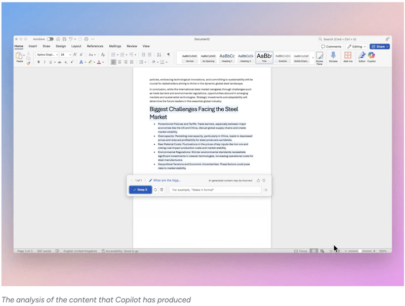 Copilot in Word screenshot 6