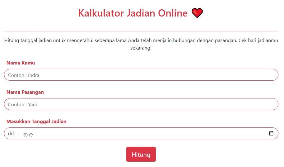 Kalkulator Jadian Online