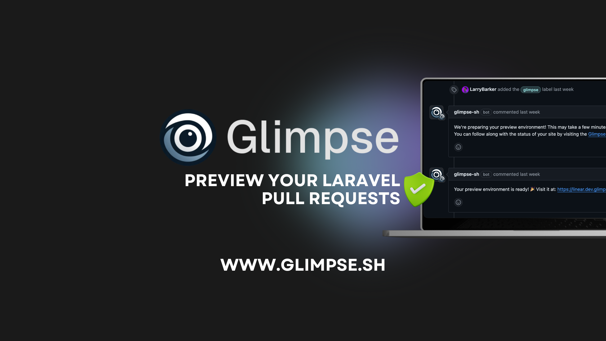 startuptile Glimpse-Preview your GitHub pull requests via Laravel Forge