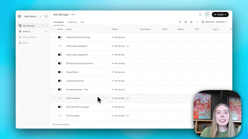 Ads in ChatGPT screenshot 1 (video preview)