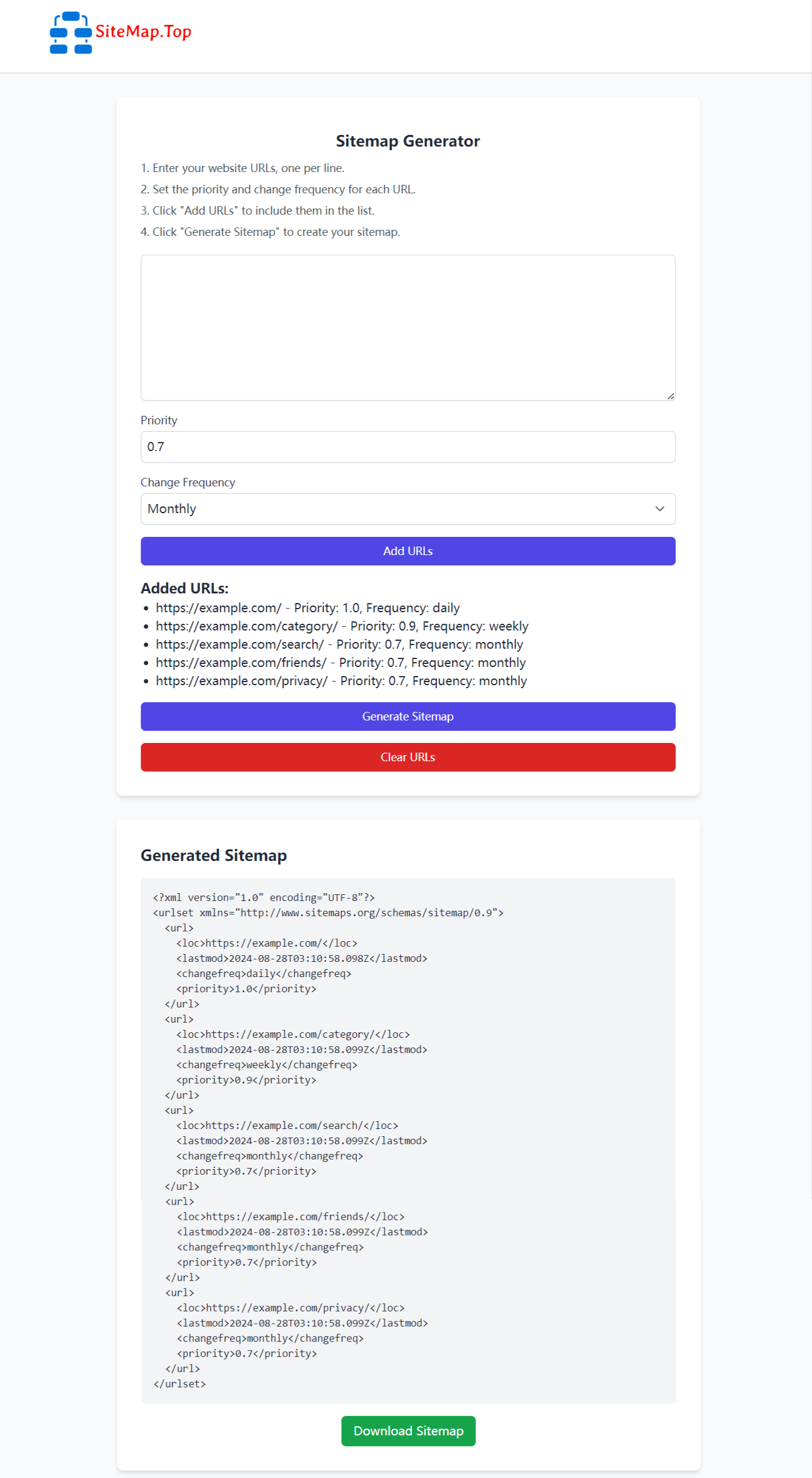 Generatore di sitemap e spettatore media 3