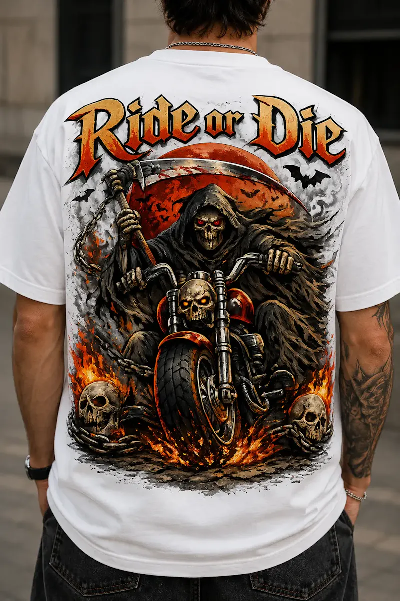 Reaper Biker Graphic T Shirt screenshot 1