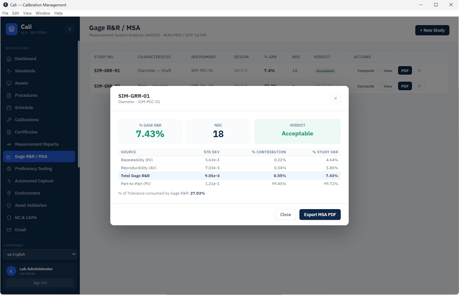Cali V3 – Precision Calibration Software screenshot 5