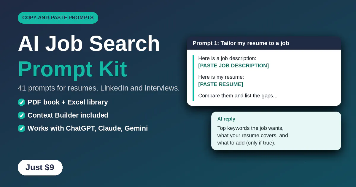 AI Job Search Prompt Kit: 41 Prompts gallery image