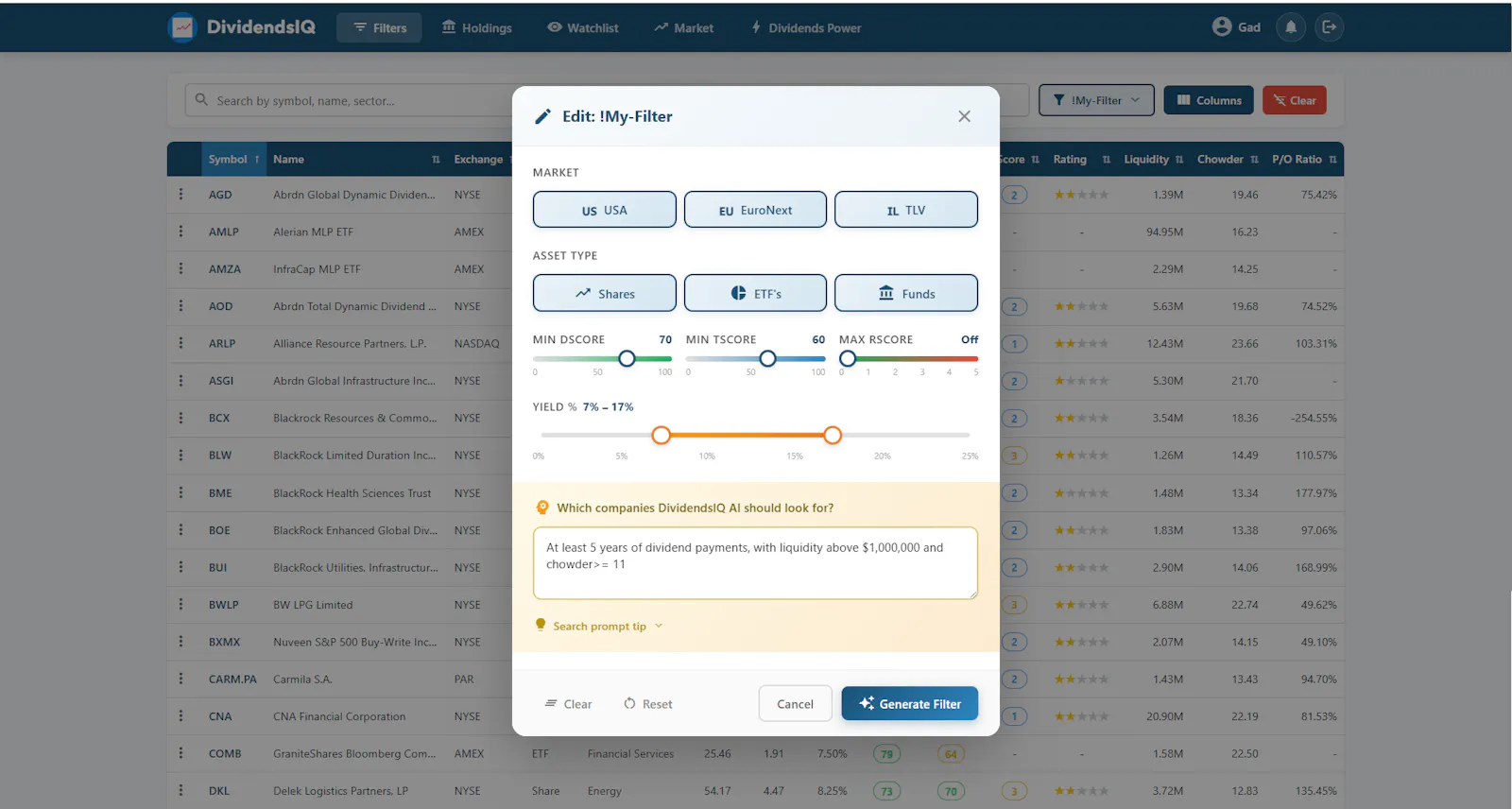 DividendsIQ screenshot 1
