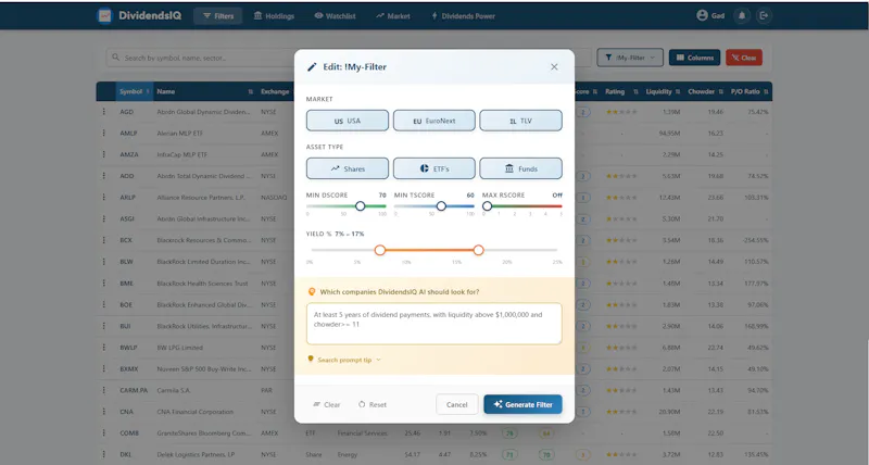 DividendsIQ screenshot 1