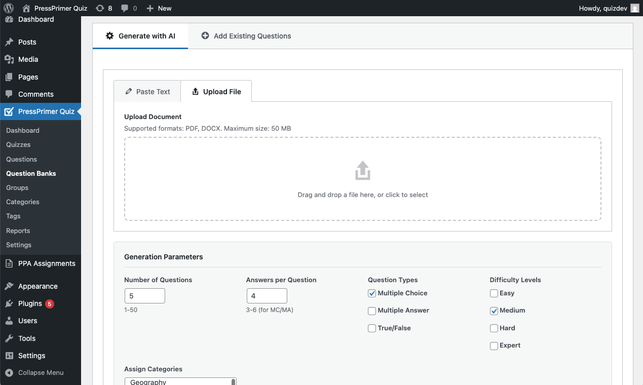 PressPrimer Quiz gallery image