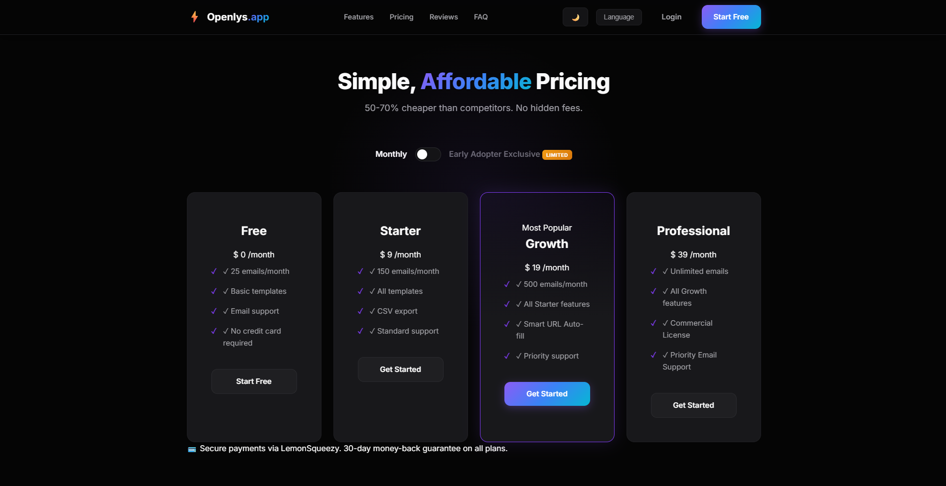 Openlys.app - Screenshot 2 showing product features and functionality