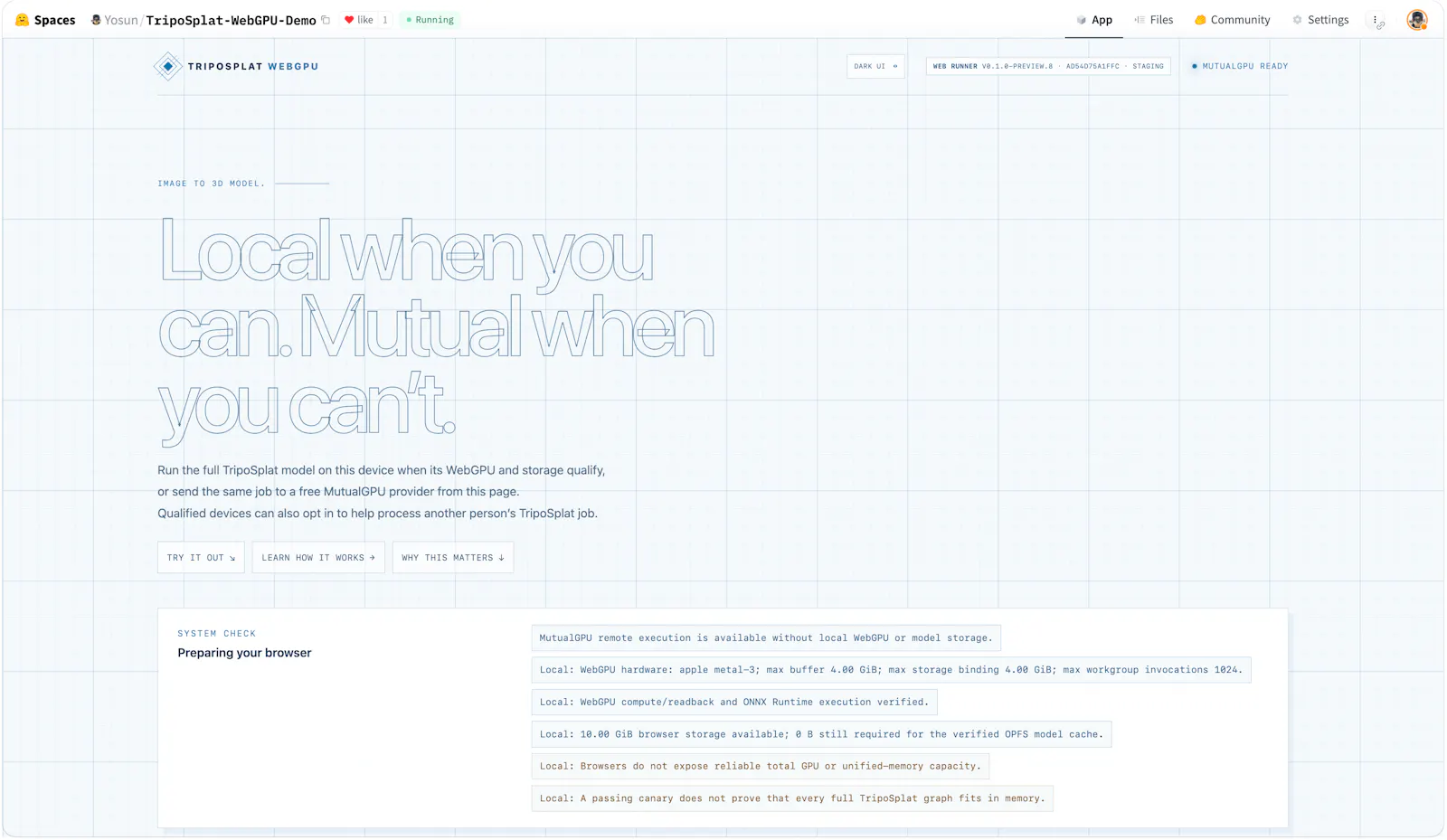 TripoSplatWebGPU Local or Free MutualGPU screenshot 3
