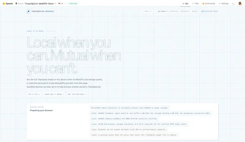 TripoSplatWebGPU Local or Free MutualGPU screenshot 3