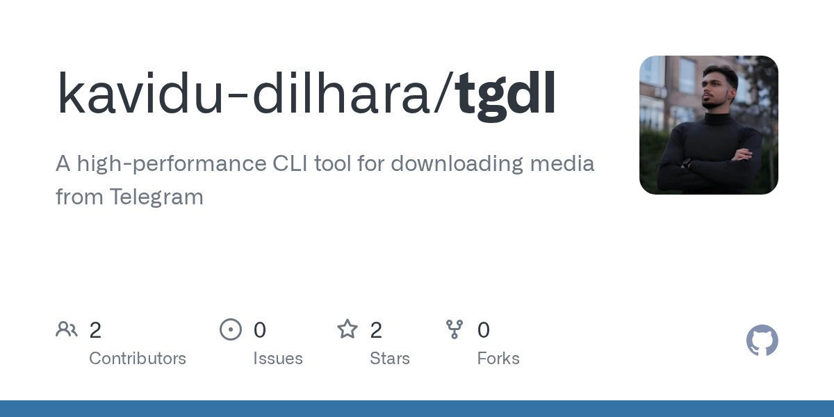 Tgdl - Telegram Media Downloader - Main product screenshot demonstrating key features and user interface
