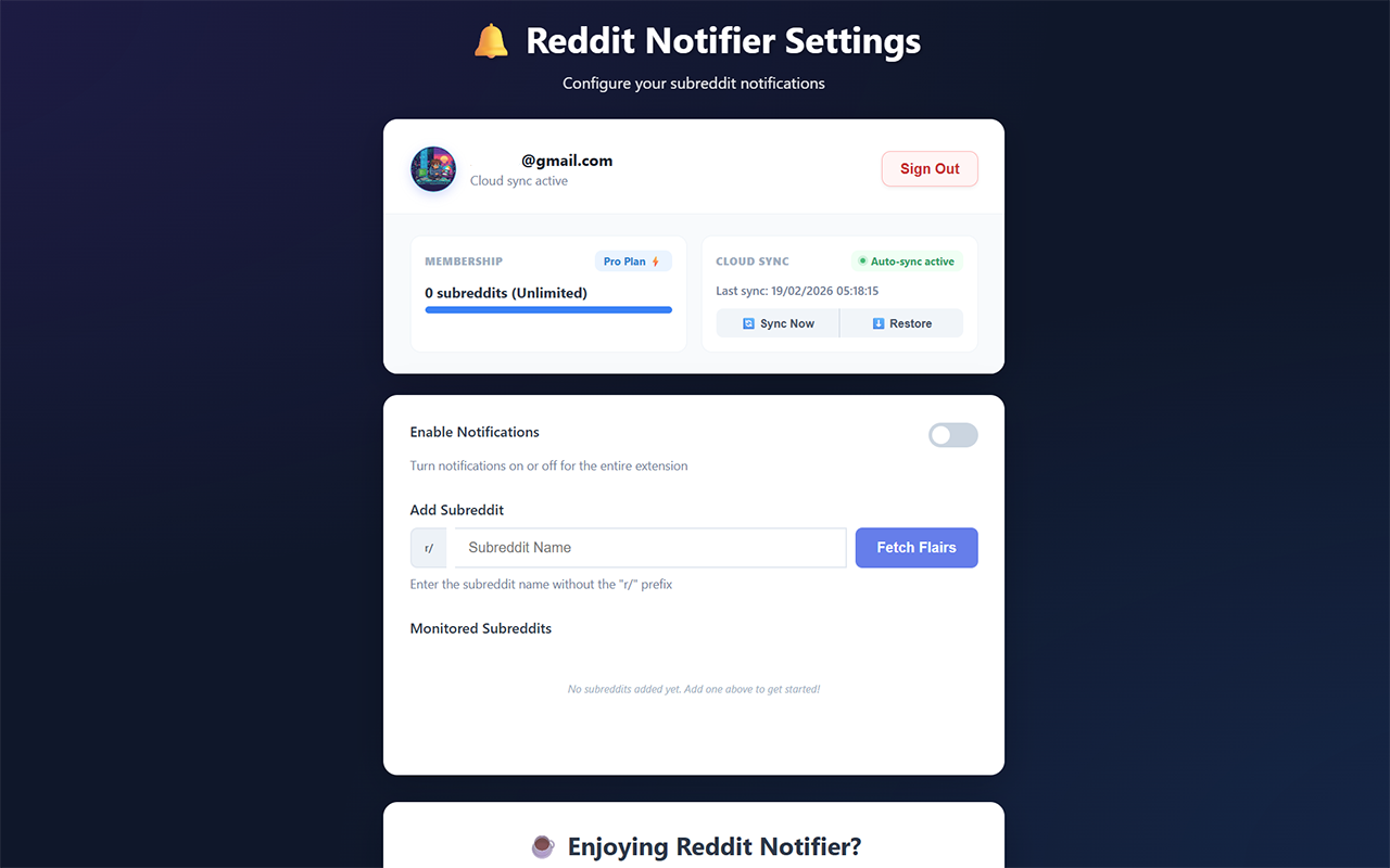Reddit Subreddit Notifier gallery image