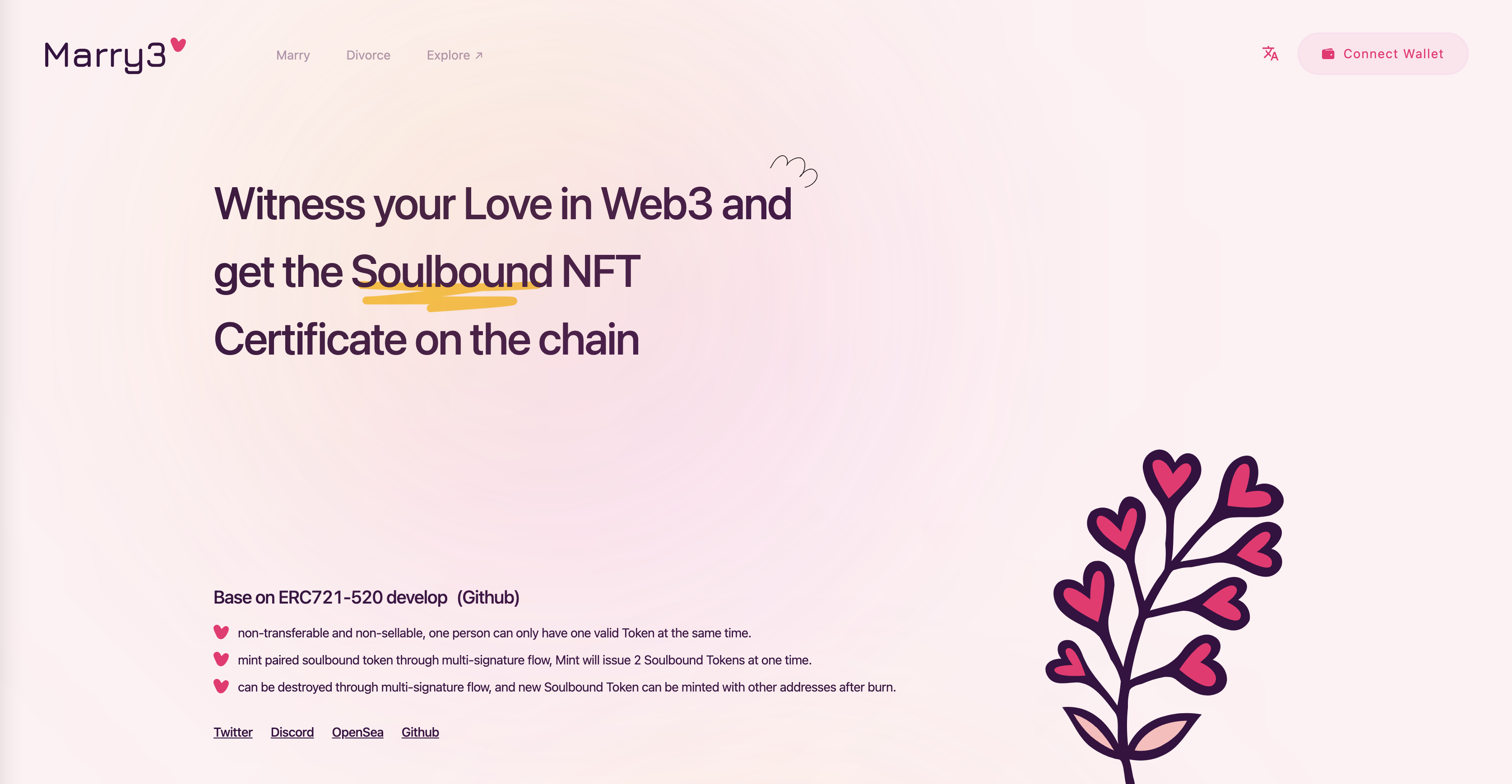 Sposare3, sposare in web3 - Sposati in Web3 e ottieni il token del certificato Soulbound sulla catena media 1