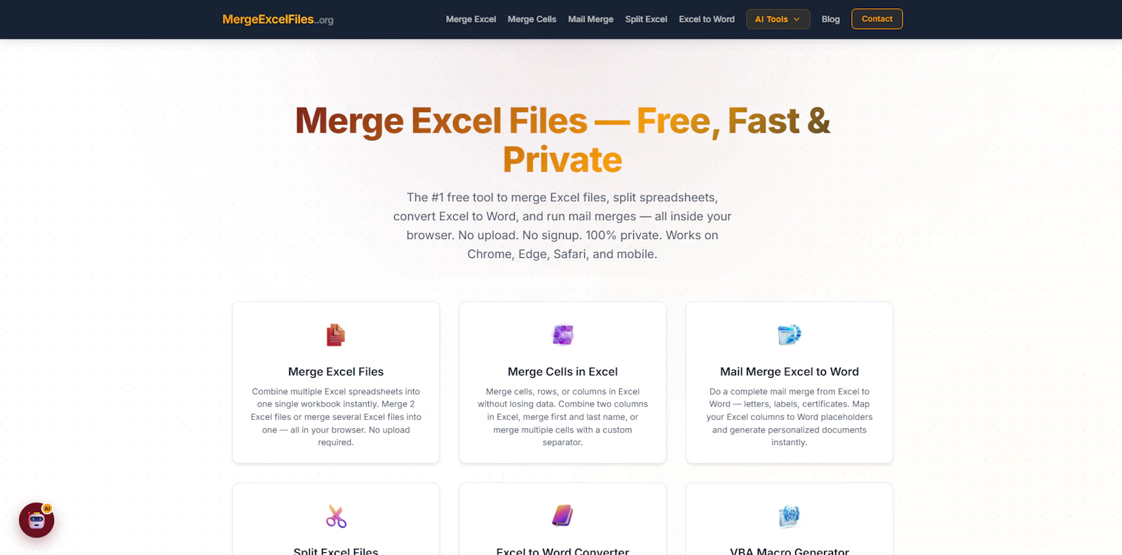 MergeExcelFiles.org screenshot 1