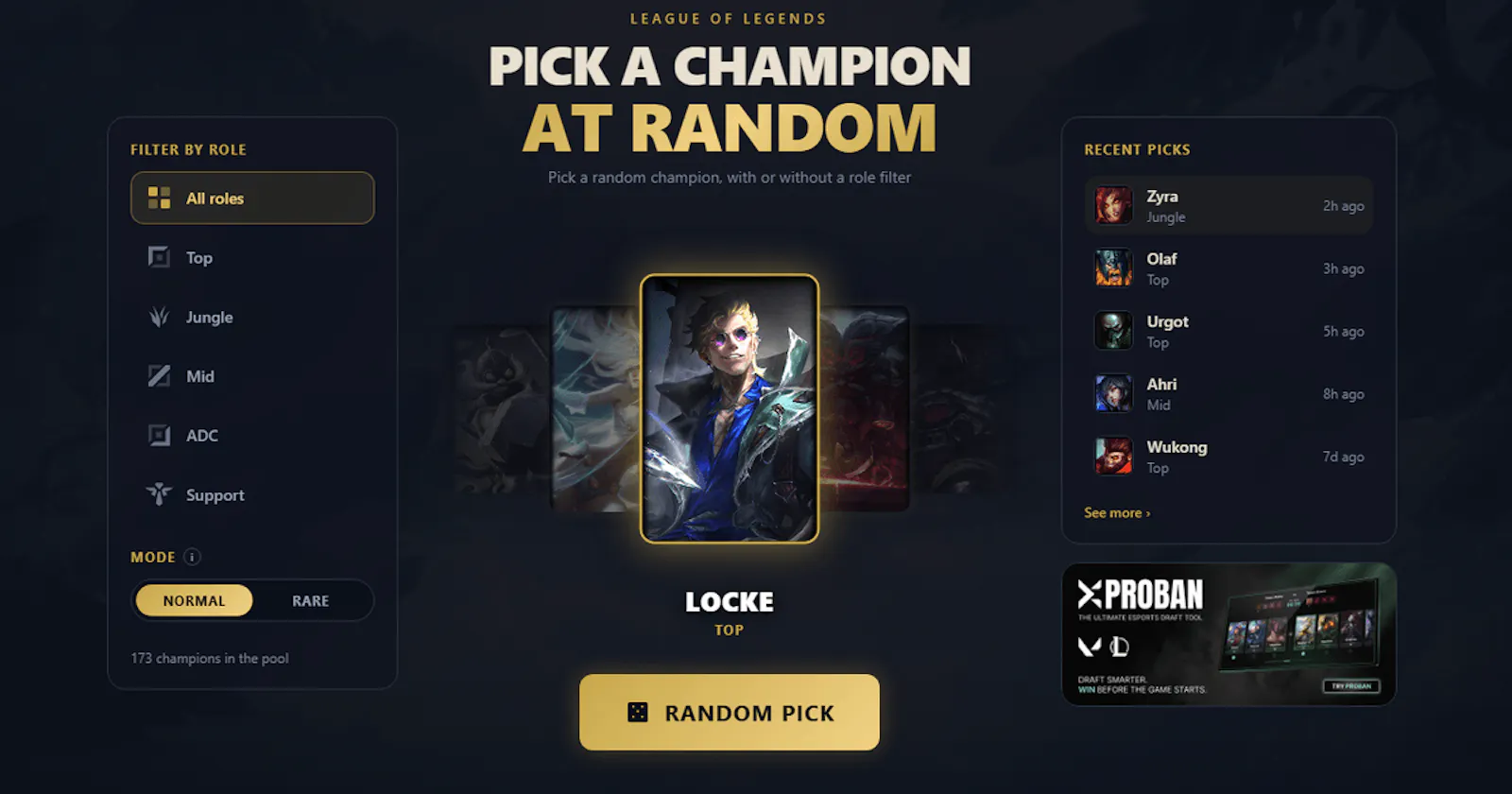 RandomPick.GG screenshot 1
