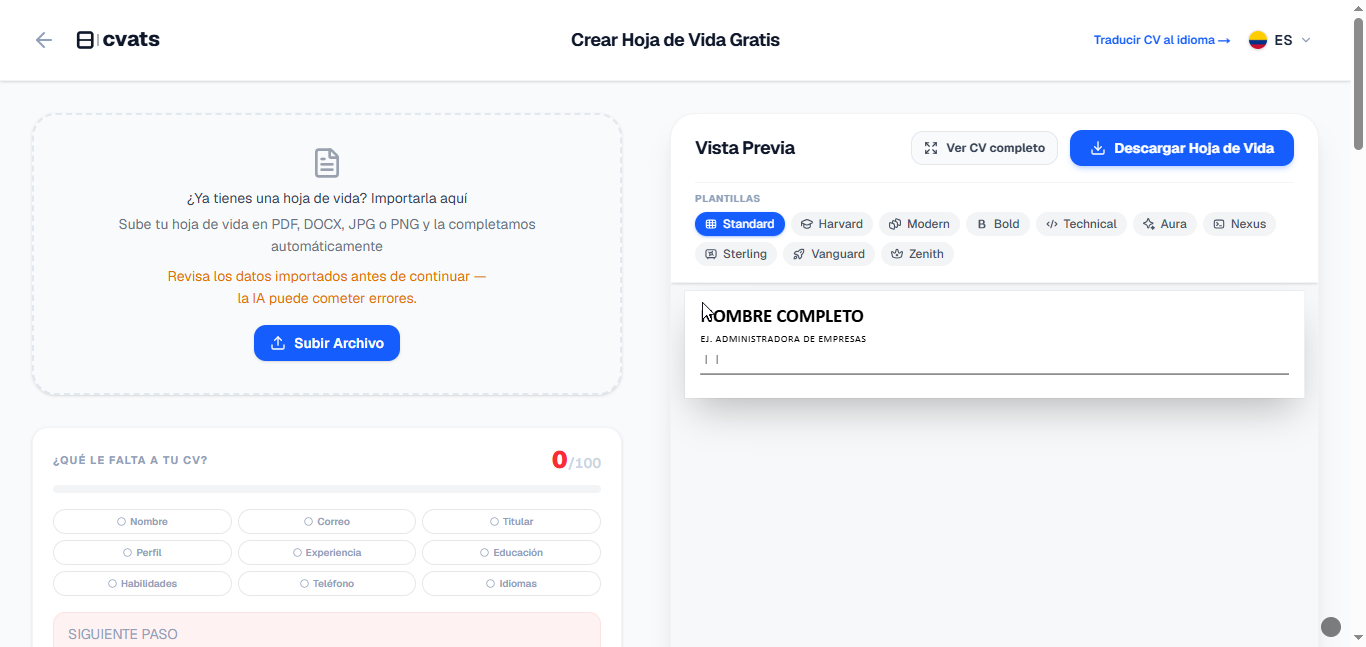 CVATS — Resume Builder en Español gallery image