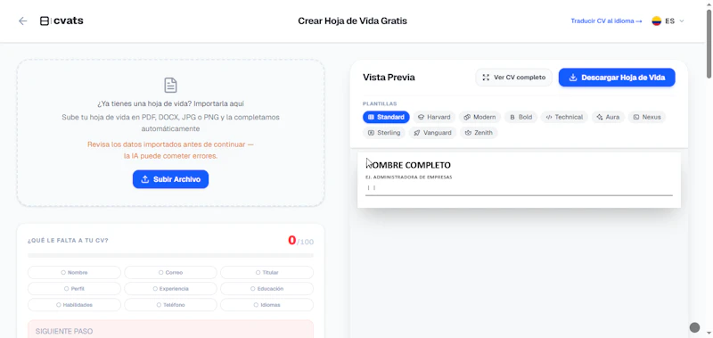 CVATS — Resume Builder en Español screenshot 2
