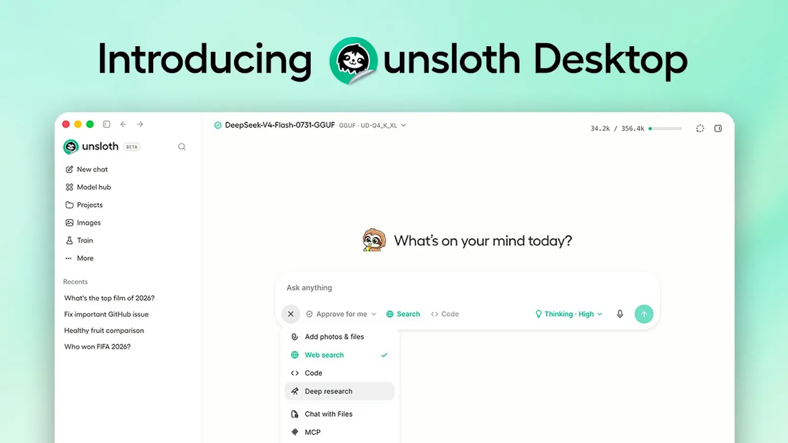 Unsloth Desktop screenshot 1 (video preview)