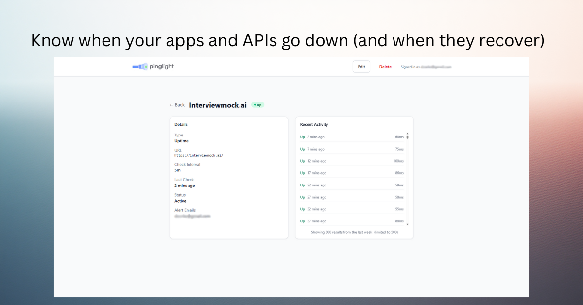 Pinglight.io gallery image