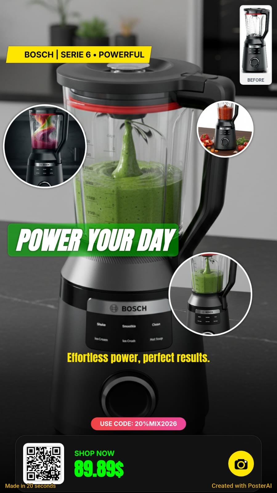 Poster AI - Main product screenshot demonstrating key features and user interface