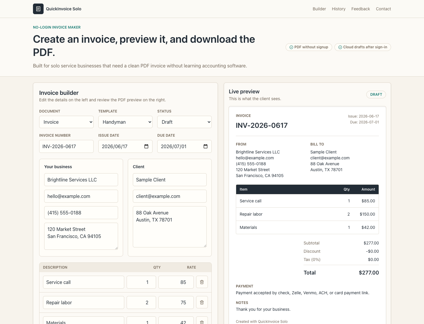 QuickInvoice Solo gallery image