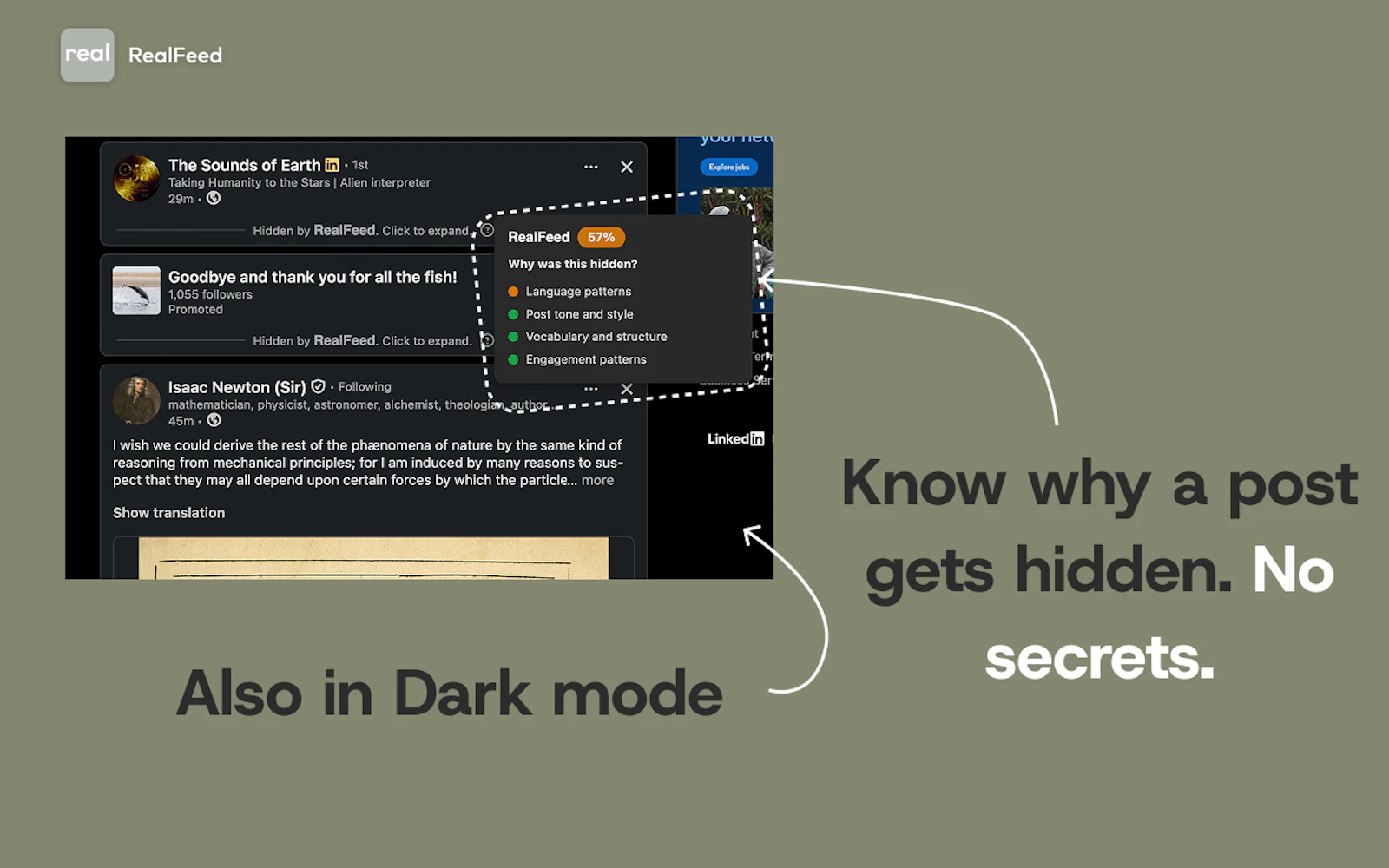 RealFeed: LinkedIn without the AI slop screenshot 3