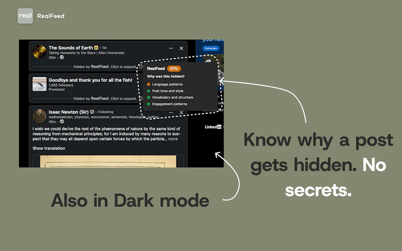 RealFeed: LinkedIn without the AI slop screenshot 3