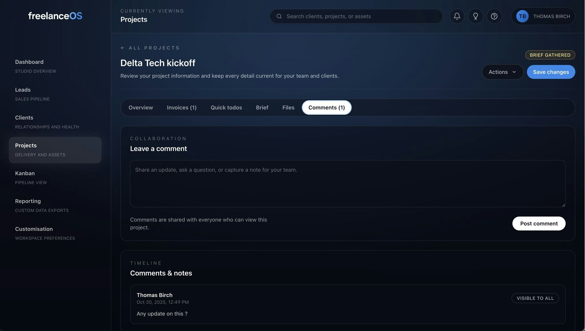 freelanceOS - Screenshot 2 preview
