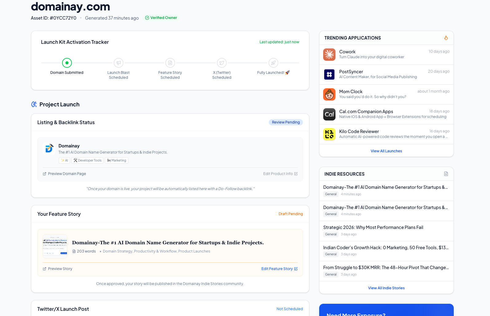 Domainay - Screenshot 4 showing product features and functionality