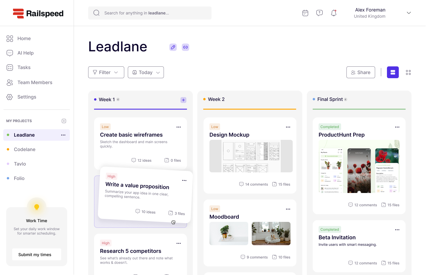 Railspeed Public Launch - Main screenshot showing features and interface