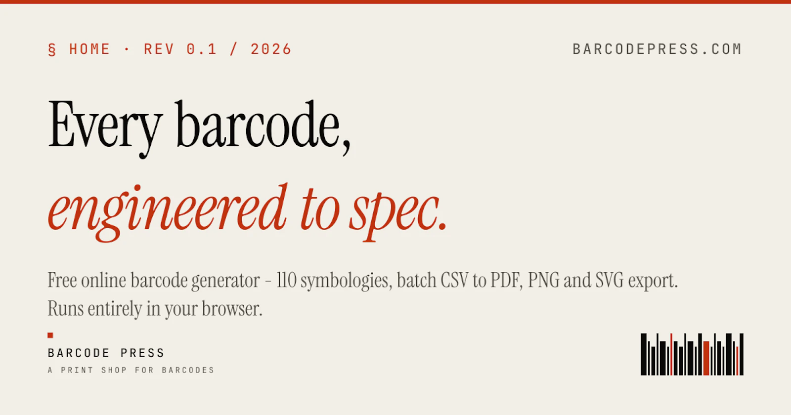 Barcode Press screenshot 1