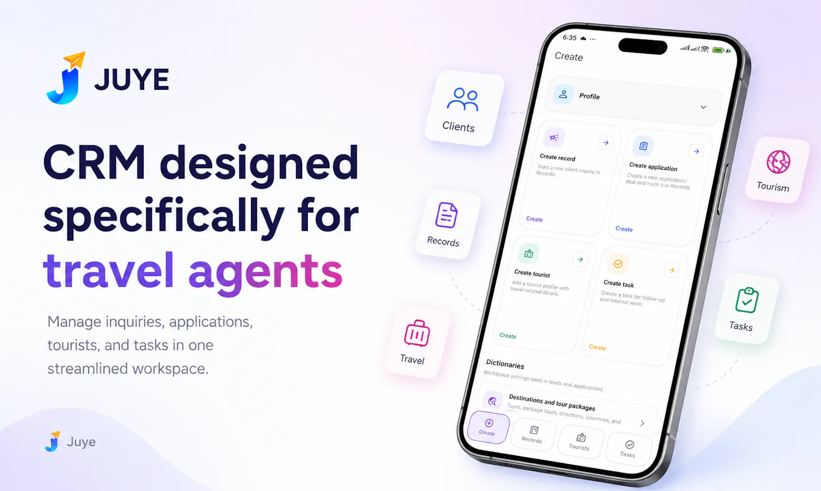 Juye: CRM for travel agencies screenshot 2