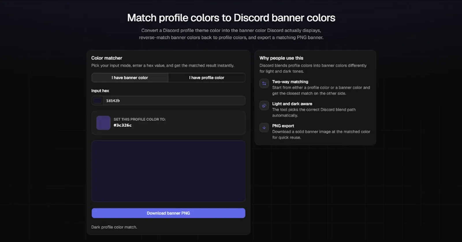 Discord Profile Banner Color Matcher screenshot 1