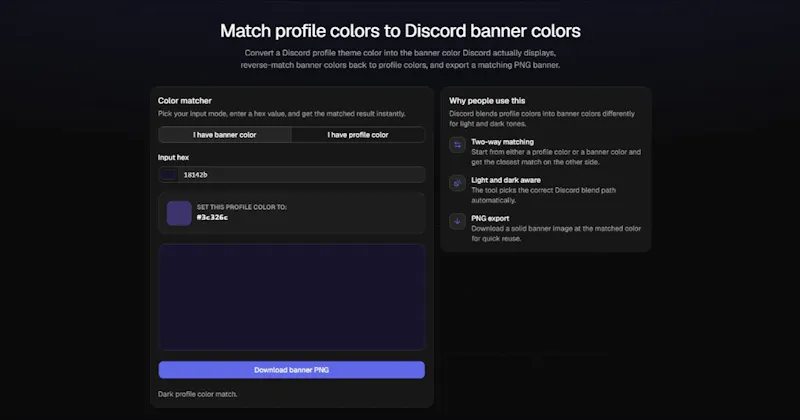 Discord Profile Banner Color Matcher screenshot 1
