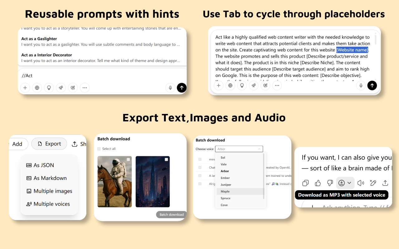 Média Chatgpt mods chrome Extension - Supercharge Chatgpt avec des dossiers, des invites, des exportations et plus 4
