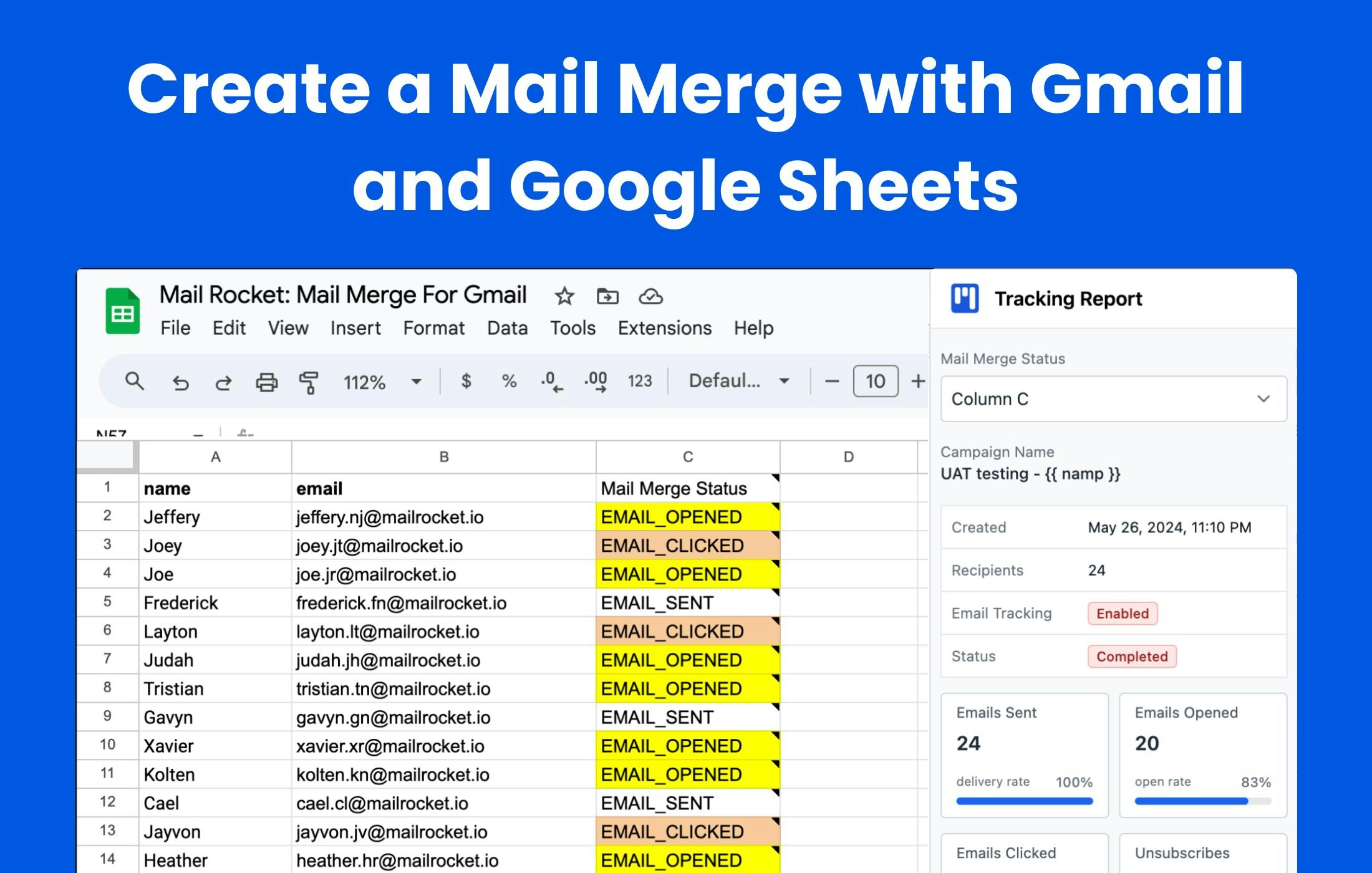 startuptile Mail Rocket-Create a mail merge with Gmail and Google Sheets