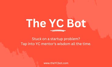 Il logo di TheYCBot, un razzo che si lancia nel cielo, rappresenta il potere e la guidanza di questa risorsa per le startup.