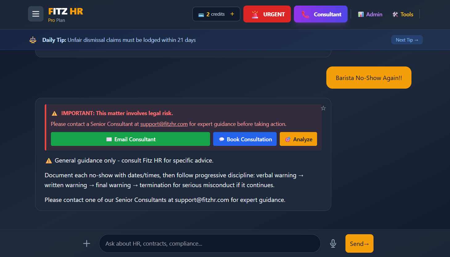 Fitz HR - Screenshot 2 showing product features and functionality