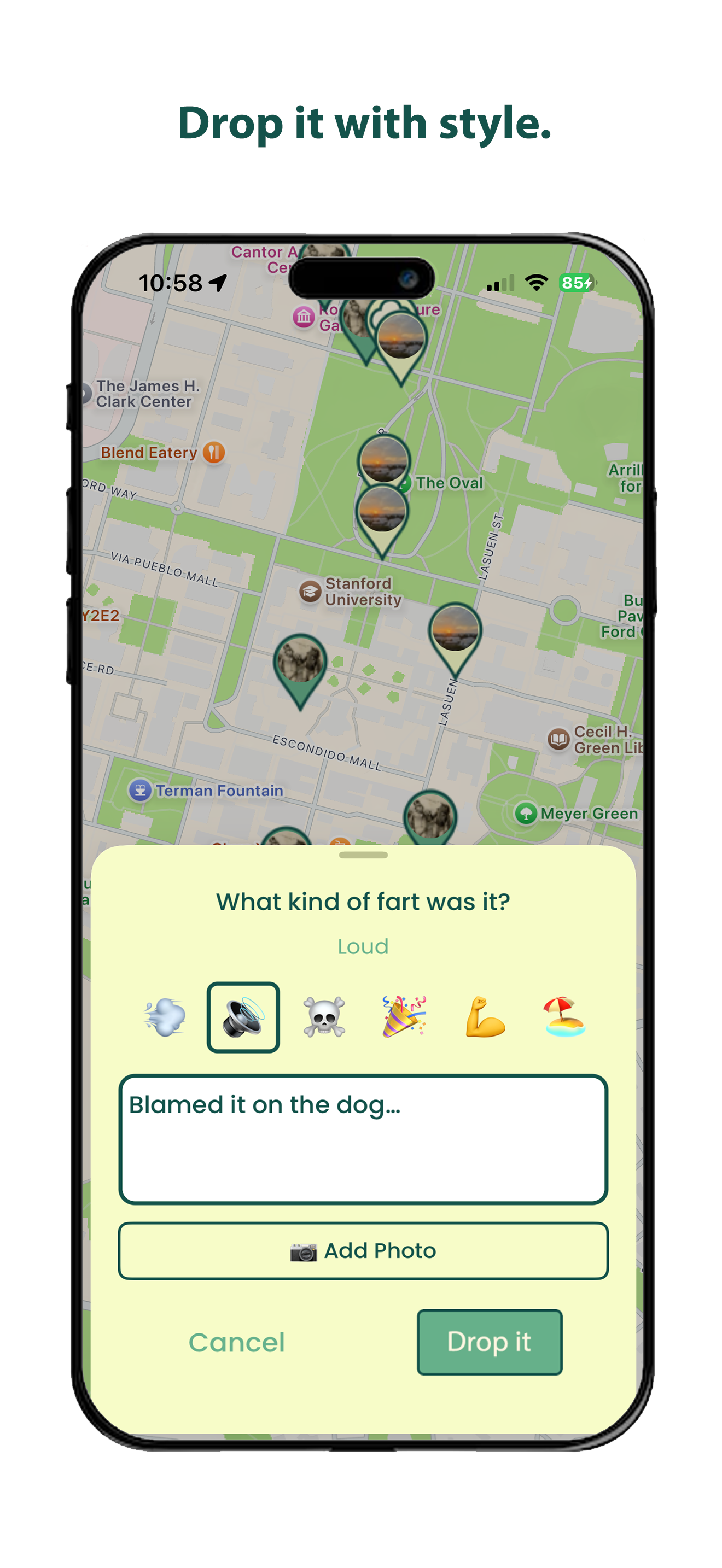 Fart Map - Screenshot 2 showing product features and functionality