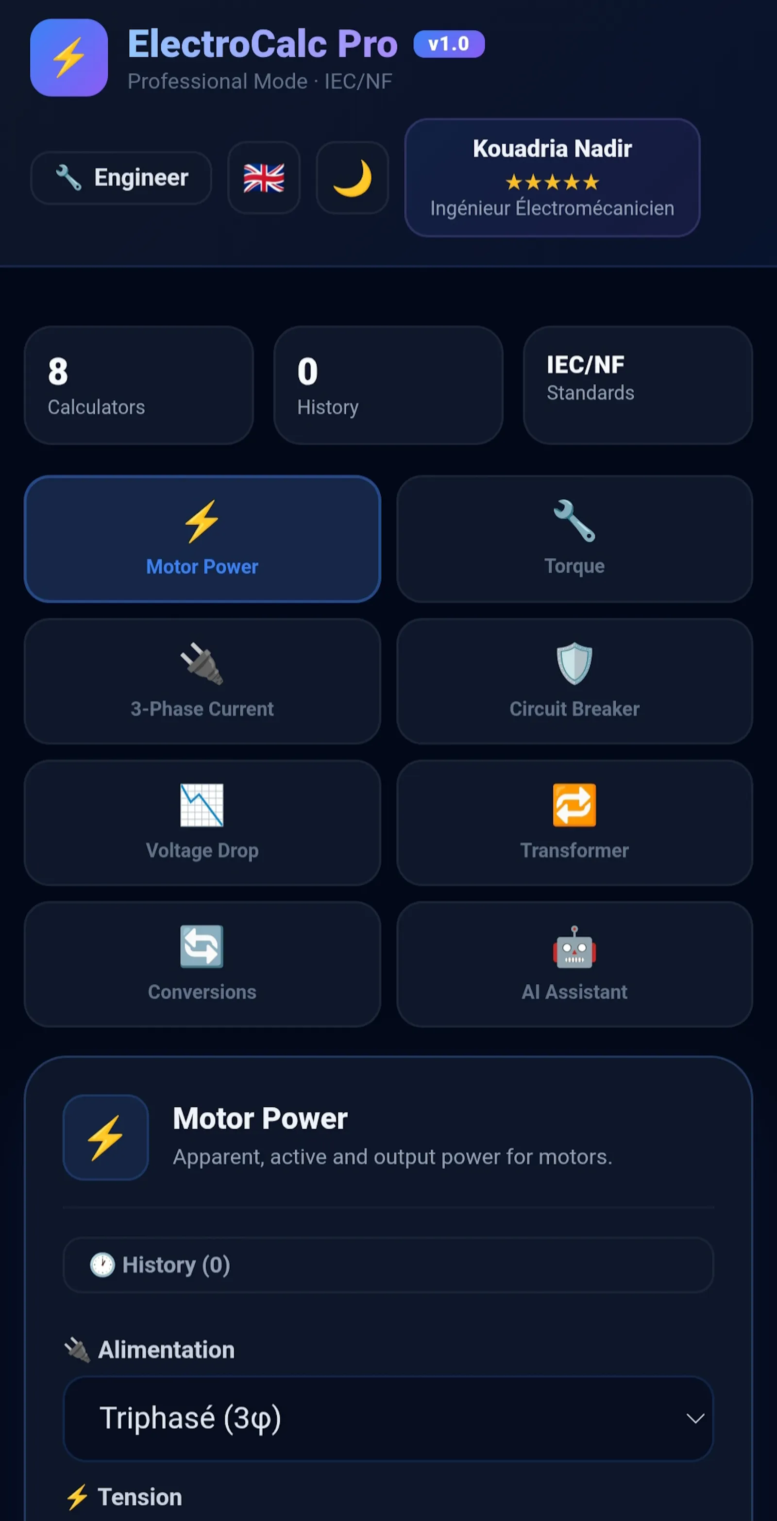 ElectroCalc Pro v1.0 screenshot 1