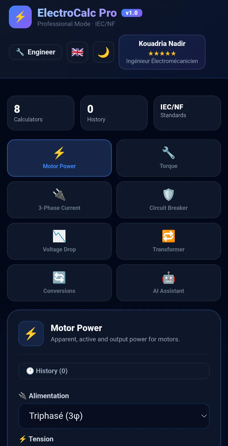 ElectroCalc Pro v1.0 screenshot 1