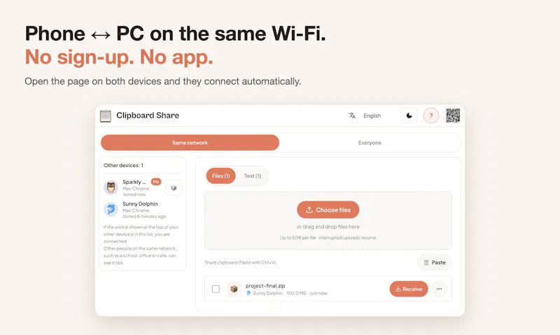 Clipboard Share screenshot 1