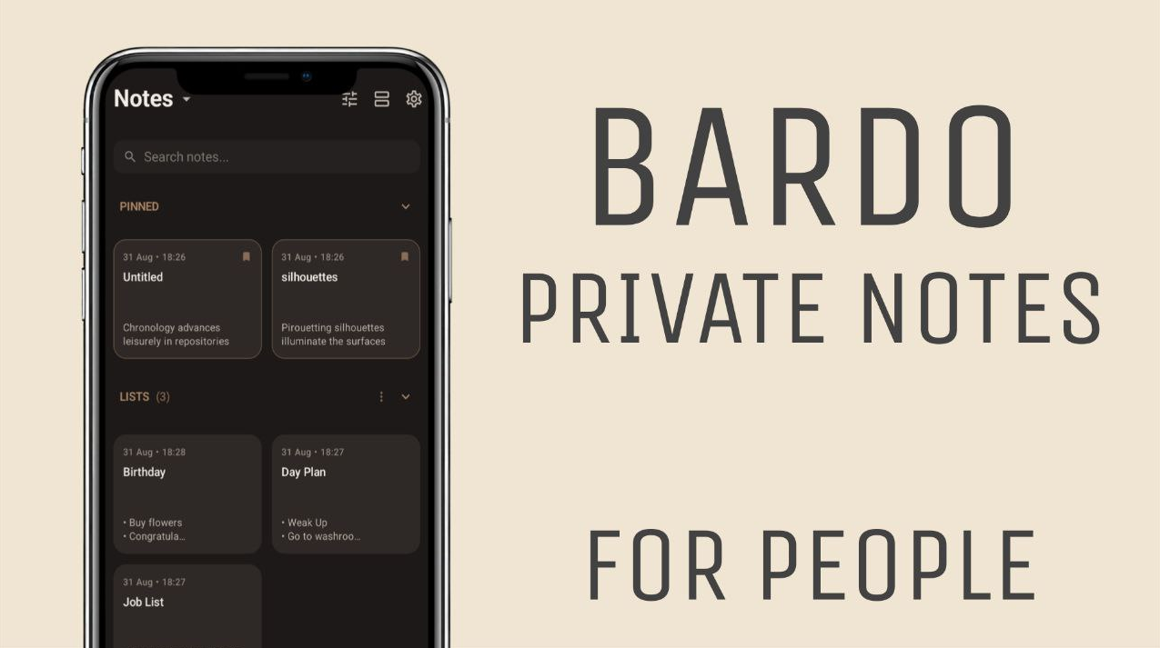 Bardo - Datenschutz-First Note App, die 100% offline funktioniert Medien 1