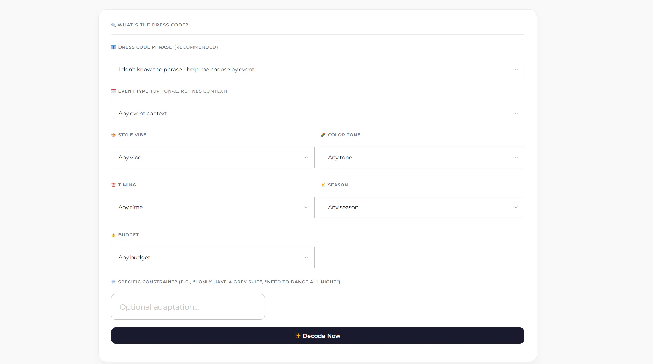 Dress Code Decoder gallery image