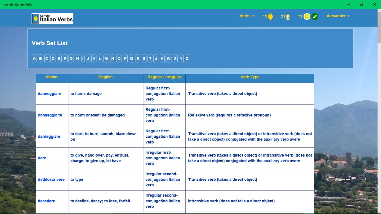 Cerreto Italian Verbs gallery image