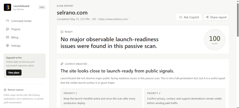 Selrano LaunchGuard screenshot 1