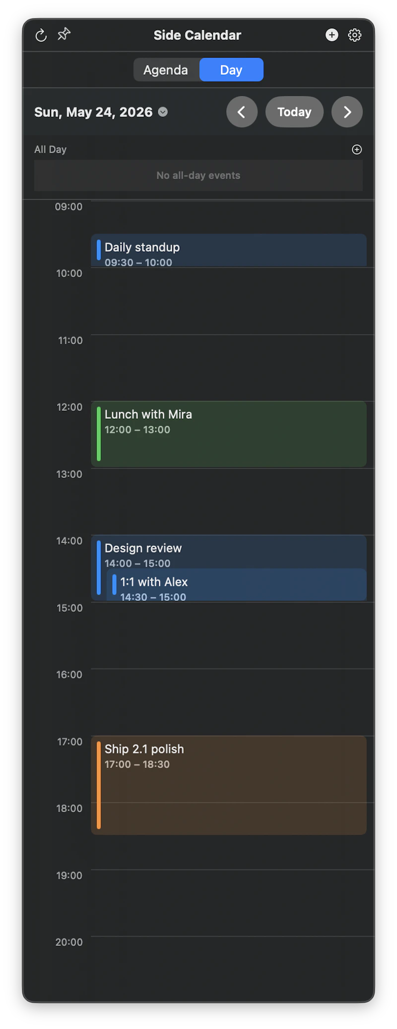 Side Calendar screenshot 3