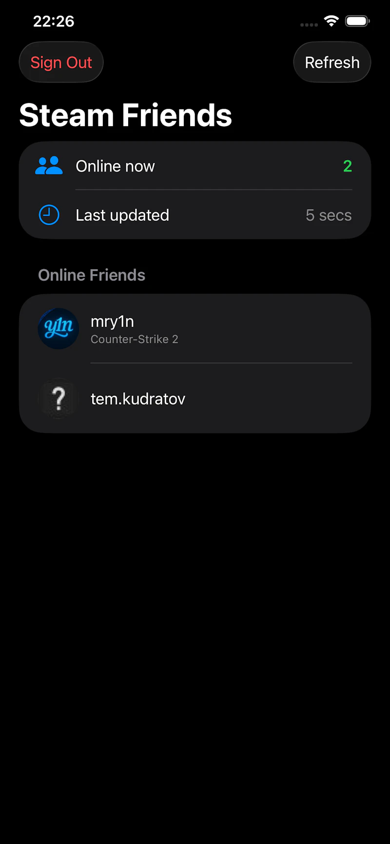 VaporFriends(SteamFriends) screenshot 2