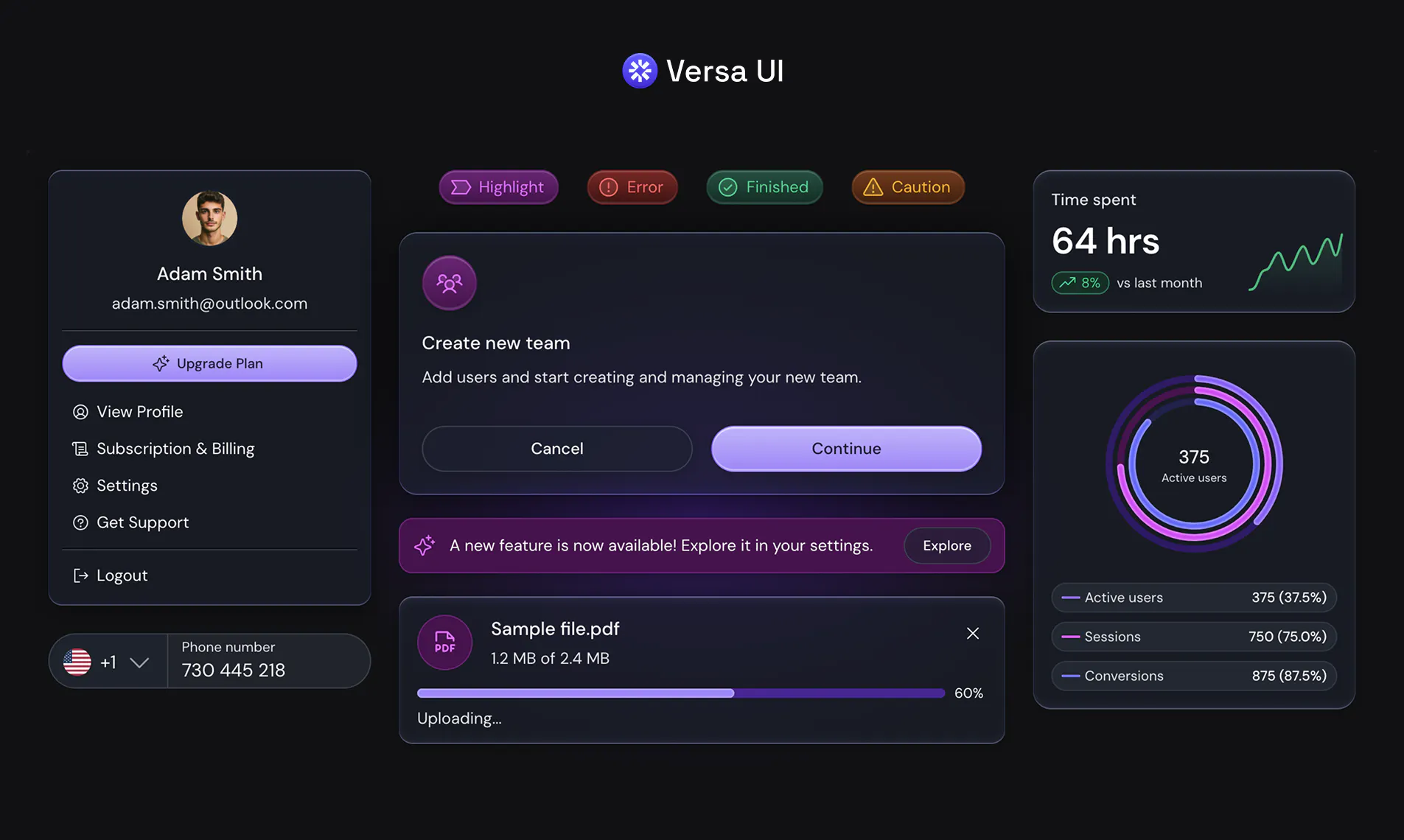 Versa UI React gallery image