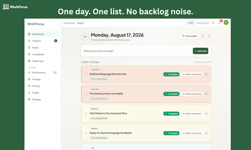 WorkFocus screenshot 2
